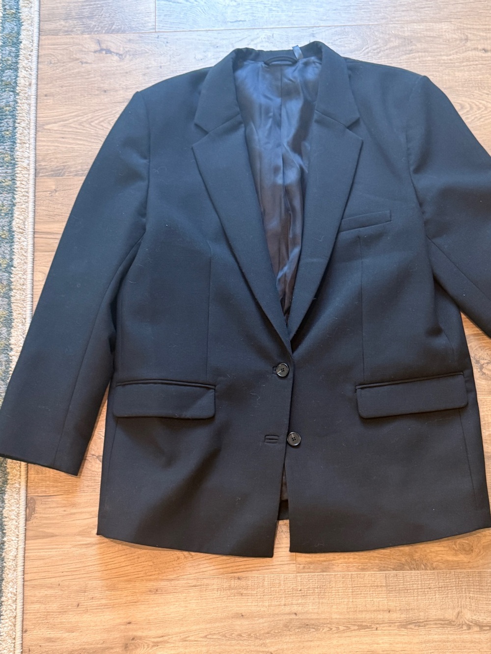& Other Stories Capsule Black Single-Breasted Oversized Blazer- Size 12